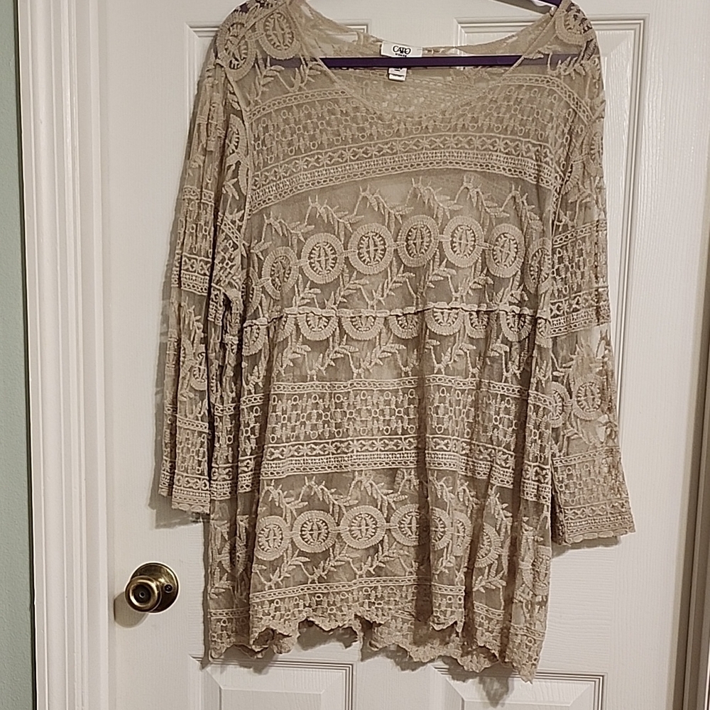 Cato Beige Lace Top